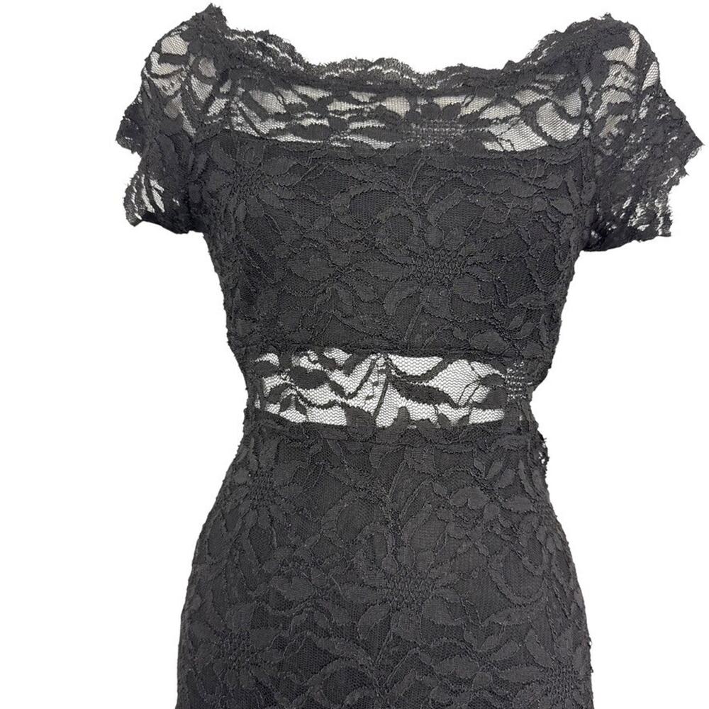 Morgan & Co All Lace Sheer Fit & Flare Mermaid Prom Formal Evening Dress 5 / 6 - Picture 5 of 16